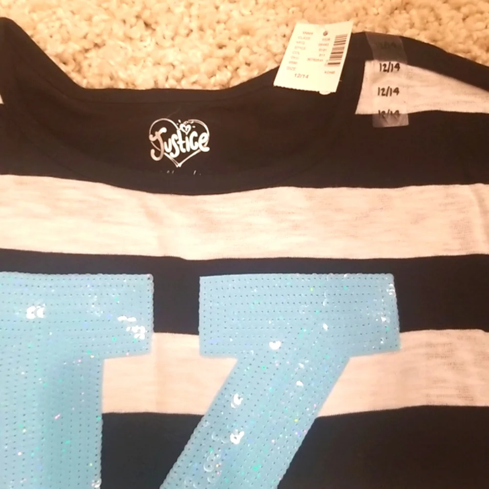 Justice Initial K Top size 12/14